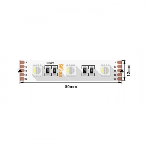 Светодиодная лента 5050, 60 LEDм, 19,2 Втм, 24В , IP20, Цвет RGB + нейтральный белый, SWG560-24-1